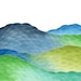 Color Shift in the Hills, Archival Print of an Original Watercolor Painting