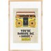 Music Art Typography print Illustration Poster in Yellow and Brown - You're making me DANCE, INSIDE- A3 poster - inspired from lyrics