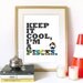 PISCES Zodiac sign Poster Typography Art Photography Print - Keep it COOL, I'm a PISCES - A3 Poster print Size