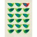 Mid Century design inspired Birds Illustration Print Art Poster in Green and Blue - A3 poster print - Cathrineholm art print poster