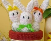Bunny CROCHET PATTERN Spring Home Decor Bunny Seedlings