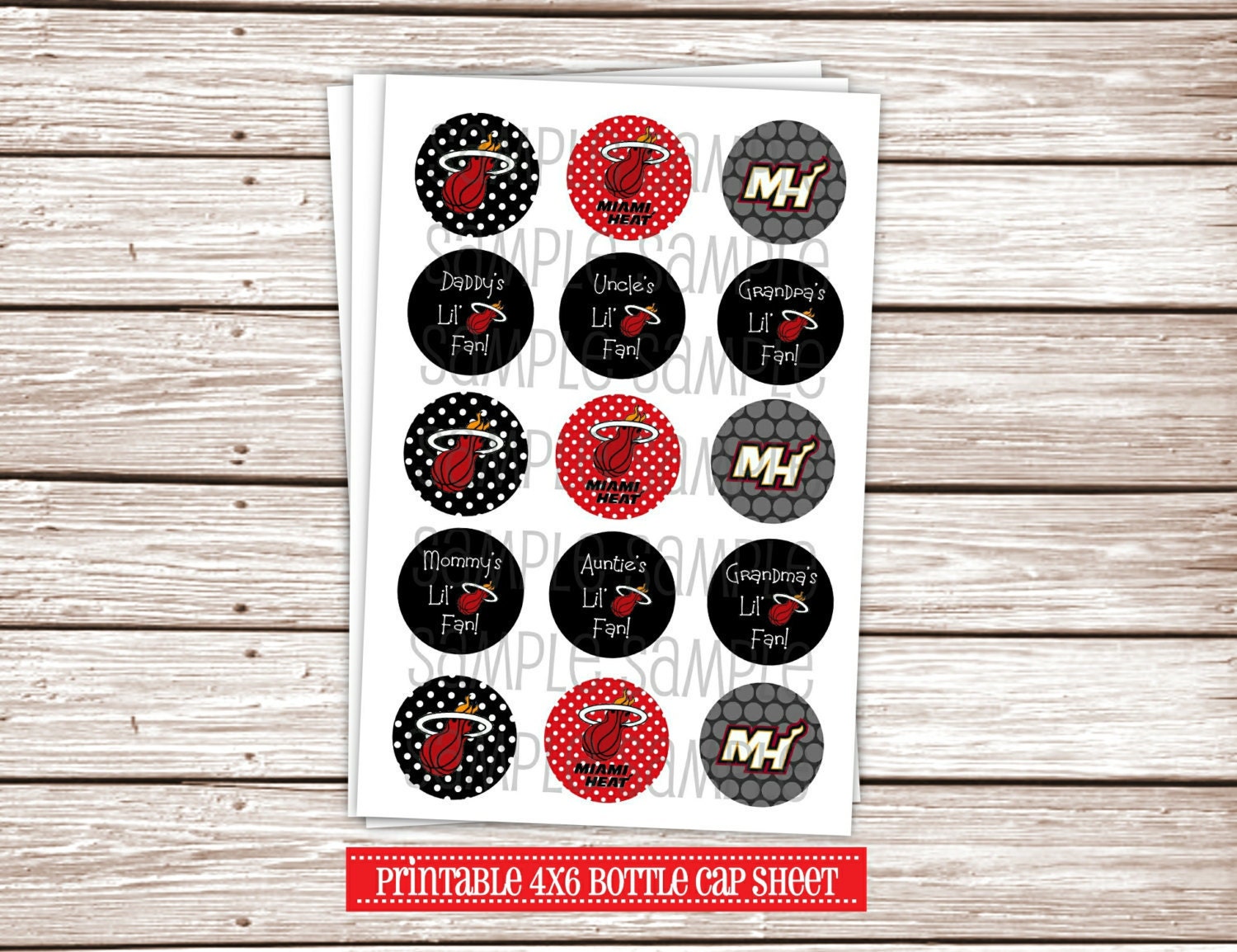 Lil Heat Fan DIY 1" Bottle Cap Printable Image Sheet 4x6 Il_170x135