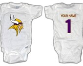 Football Minnesota Vikings ONESIE with custom name. Baby/Toddler sizes.