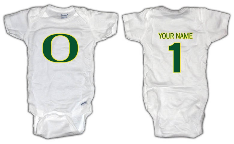 Football Oregon Ducks ONESIE with custom name. Baby/Toddler sizes.