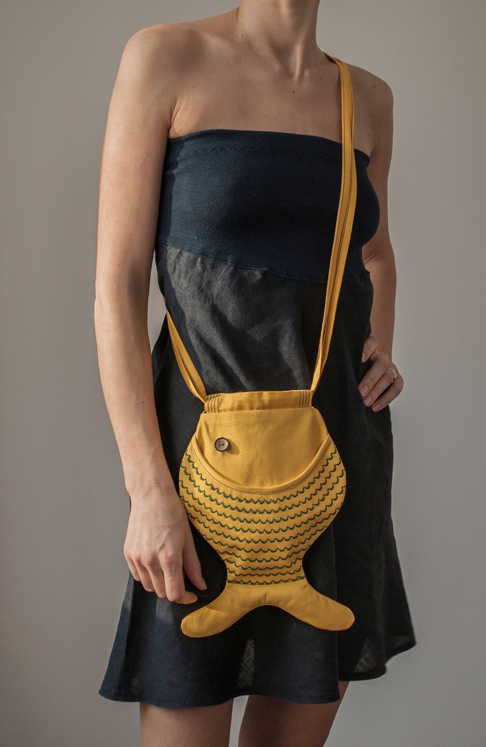 RESERVED FOR FELICIA, Fish Bag Purse, Bright Yellow, Fall Trends, Autumn Fish