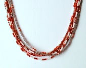 Handmade Multi-Strand Seed Bead Beaded Necklace