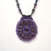 Handmade Bead Embroidered Necklace in Purples