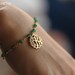 Monogram bracelet - Personalized gold plated sterling silver monogram with green onyx and gold plated silver chain - Expedited shipping