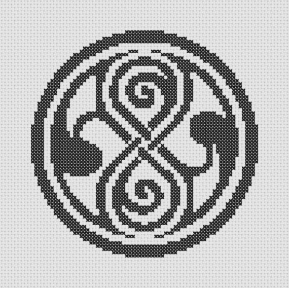 Doctor Who Gallifrey Symbol Cross Stitch ( Printable PDF ) - Immediate Download from Etsy - Pattern Tardis