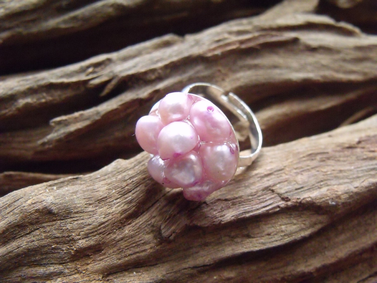Pearl Crystal Silver Ring