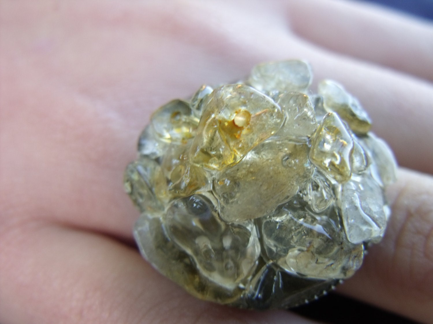 Citrine Crystal Ring