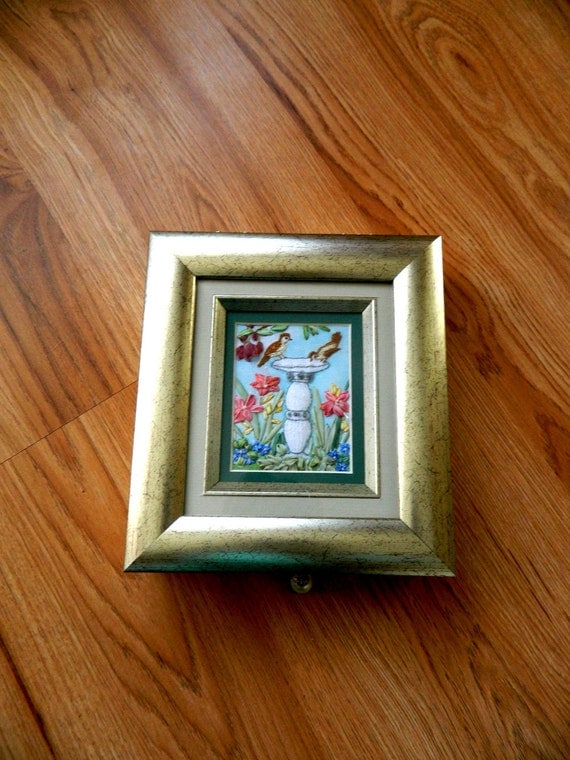 Trinket Box Decorative Lid Embroidered Design