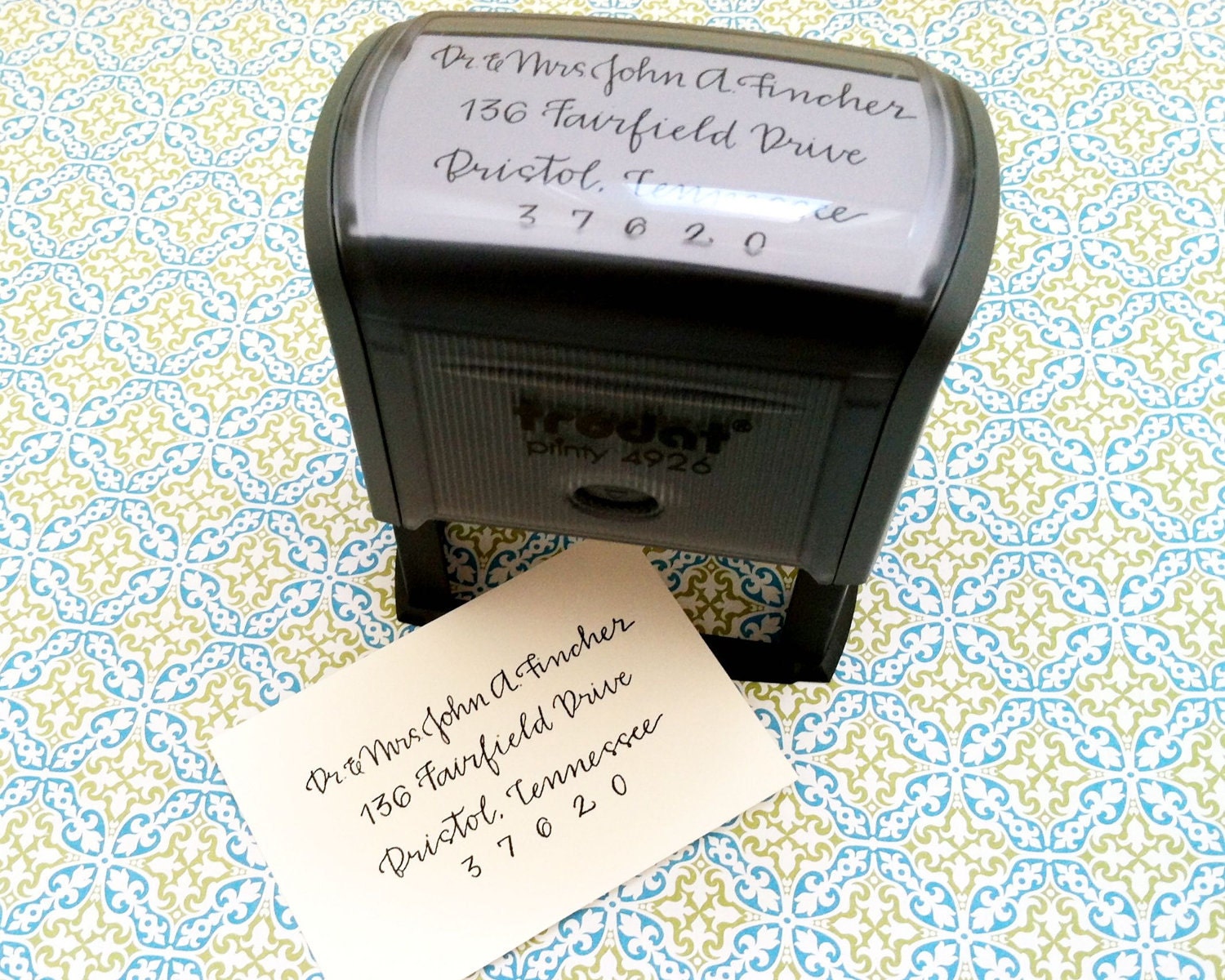 Custom Calligraphy Self-Inking Return Address Stamp