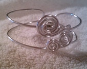3 Swirls - Silver Metal Jewelry Wire Wrap Bracelet Cuff