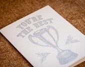 Letterpress Greeting Card - You're The Best - white