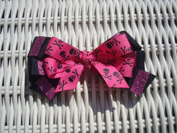 Pink Pirate Hair Bow Il_570xn