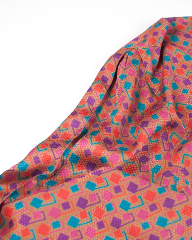Vintage 90's Christian Dior Geometric Long-Sleeve Blouse
