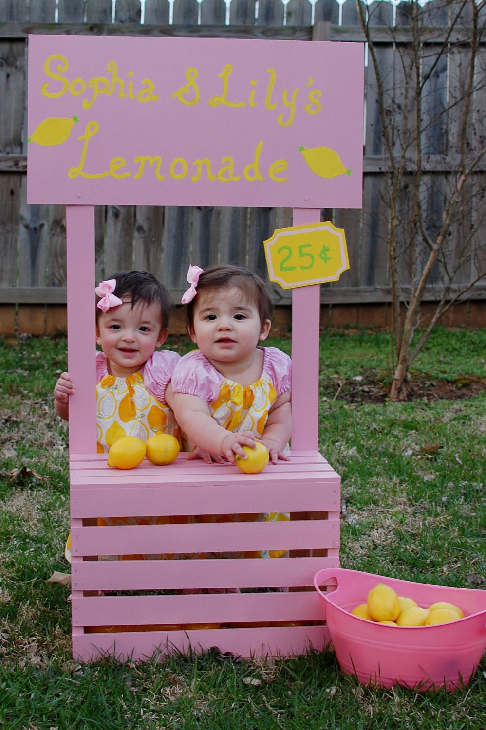 Pink Lemonade Peasant Dress - Baby, Toddler, Girls - Size 3-6 months to 5T - Pink and Yellow - Lemon Print