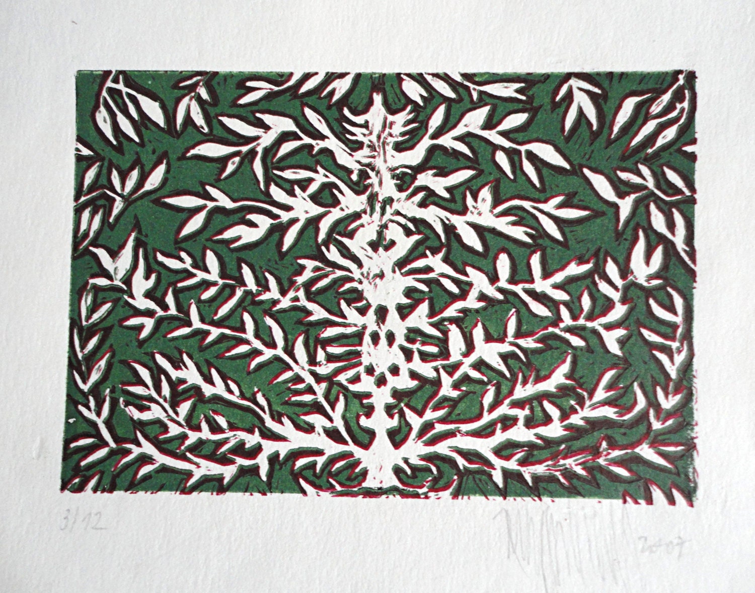 ORIGINAL LINOCUT "Tree of life"