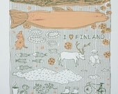 I heart Finland. ORIGINAL SERIGRAPHY print