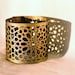 Geometric Laser cut Bronze & Gold Faux Leather Cuff (Moroccan Zellij inspired)