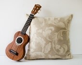 Beige floral 20 x 20 inches decorative throw pillow cover / pillow case / cushion cover