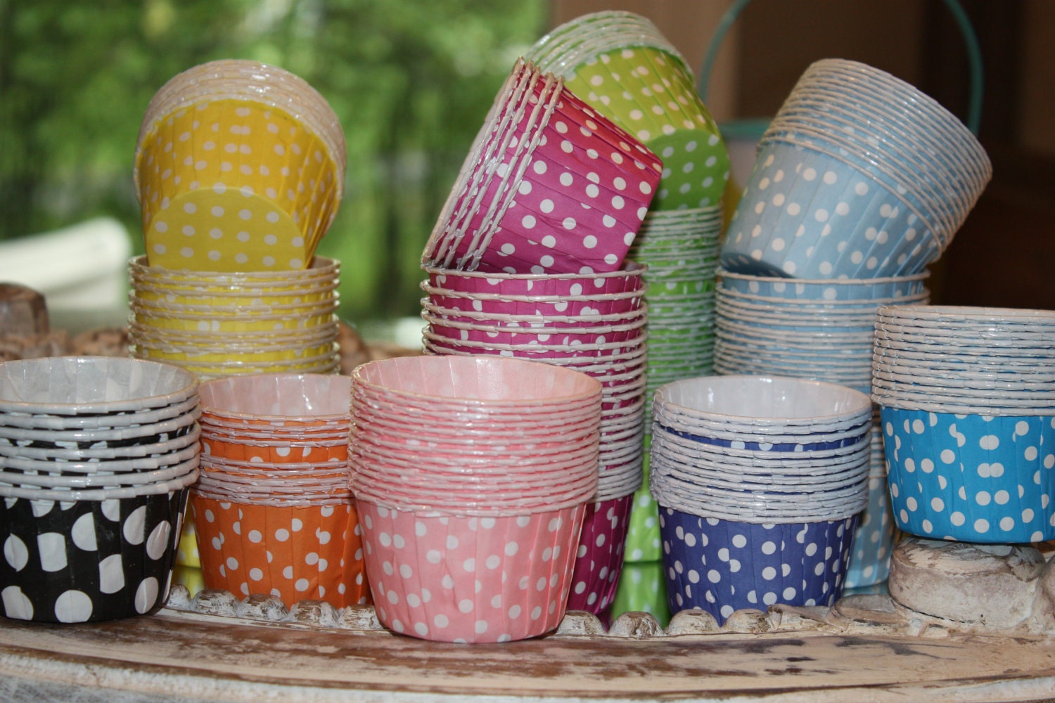 60 Candy Cups, Fruit Cups, Nut Cups, Rainbow Party, Polka Dots, Ice Cream Cups