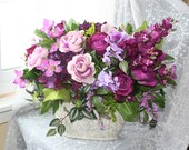 Purple Floral Arrangement of Roses, Orchids, Hydrangea, and Tulips - Wedding Flowers, Home Decor, Anniversary Flowers - Salon Decor