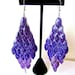 Purple Earrings, Chandelier Earrings, Amethyst Earrings, Dangle, Long Metal Earrings, Enamel Earrings, Grape Bunch, Purple, Lavender