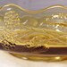 Amber Glass Footed Bowl - Raspberries and Leaves