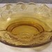 Amber Glass Footed Bowl - Raspberries and Leaves