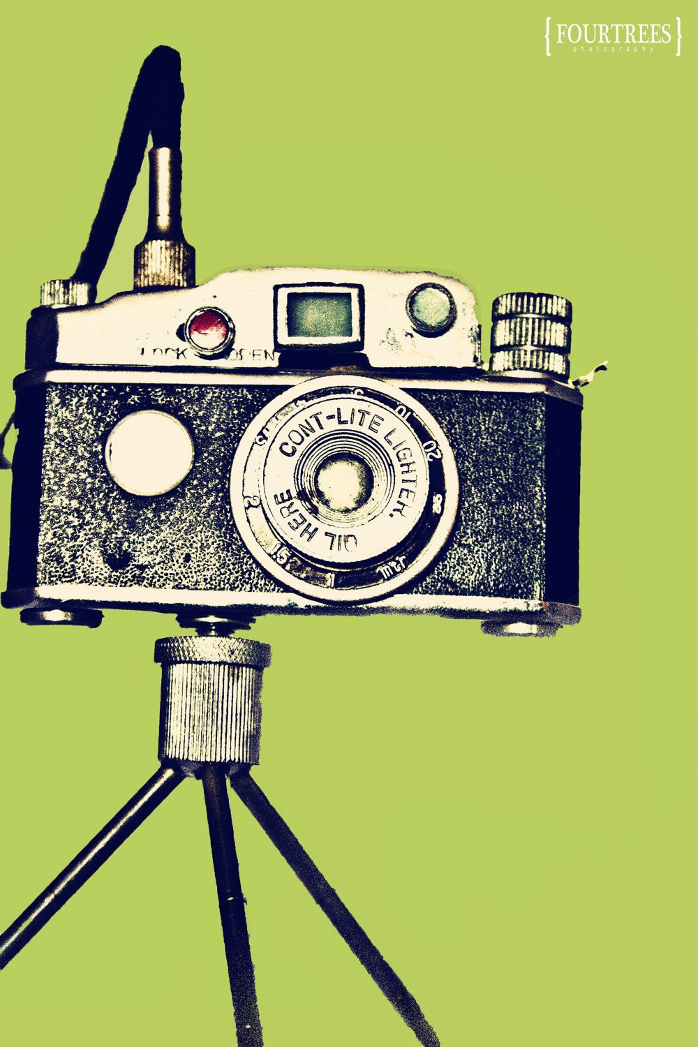 A Lighter Lens - 8x12 Vintage camera choose from 5 colors lighter photography print pop art home decor red green pink blue yellow bright
