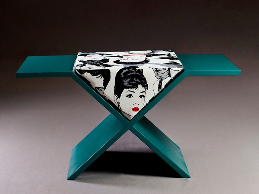 laquered plywood stool, side table, newspaper rack  "rahleen"