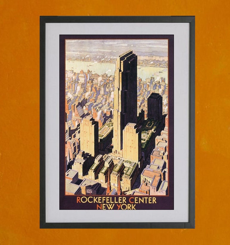 Rockefeller Center, New York City, 1936 - 8.5x11 Poster Print - also available in 13x19 - see listing details