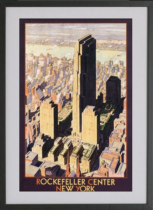 Rockefeller Center, New York City, 1936 - 8.5x11 Poster Print - also available in 13x19 - see listing details