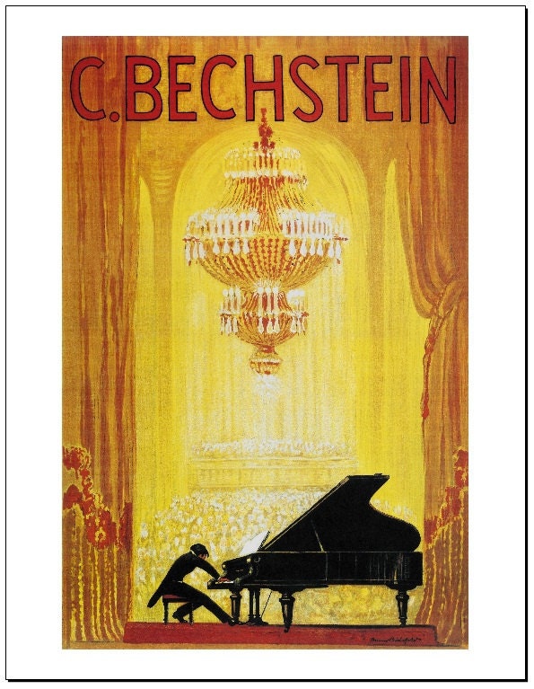 C. Bechstein Piano Manufacturer Advertisement, 1920 - 8.5x11 Poster Print - other sizes available - see listing details