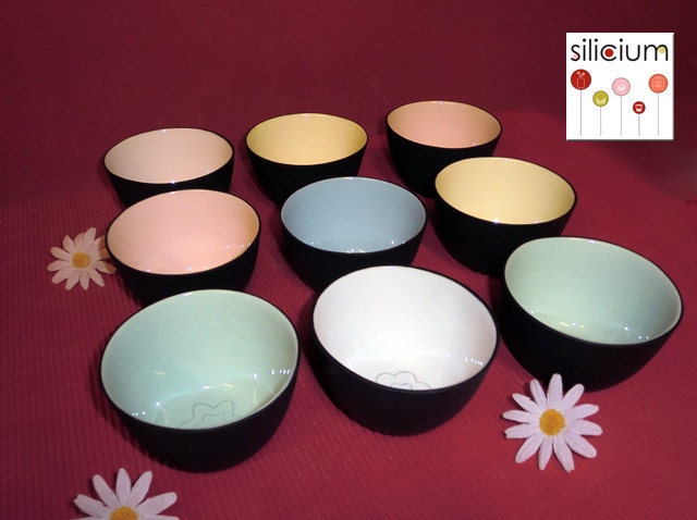 Porcelain tea bowl, 9 cm, colourfully