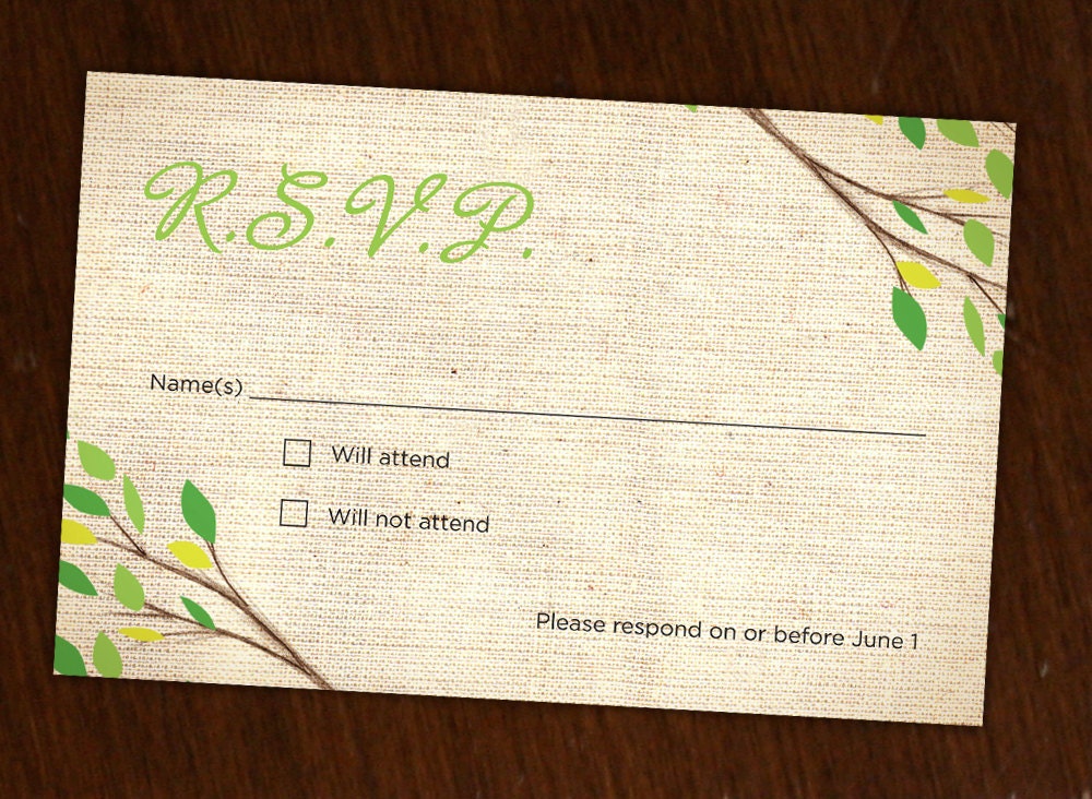 DIY Printable Tree Branches RSVP Card