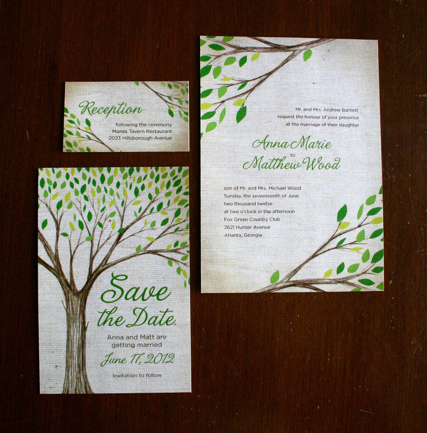 Basic Collection - Tree Branches Wedding Invitation Suite - DIY Printable