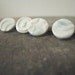 four unique ceramic hair clips, soft turquoise