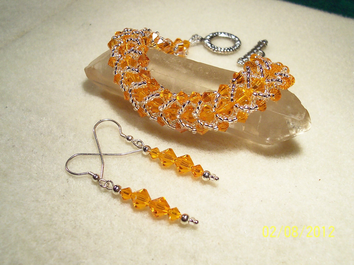Sunshine Yellow Swarovski Crystal Bracelet And Earring Set