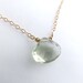 Green Amethyst necklace - Eco-friendly gift silver gold green prasiolite solitaire minimalist choker bridesmaid birthday mother girlfriend