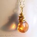 Citrine Necklace - Madeira citrine 14k gold-filled natural faceted gemstone briolette orange simple November Birthstone friend Gift