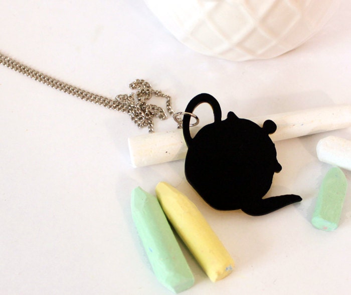 Teapot Chalkboard Necklace