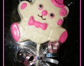 PINK Baby Shower CHOCOLATE Pops Fresh & Delicious Suckers It's a Girl Favors - Also made in blue for boys