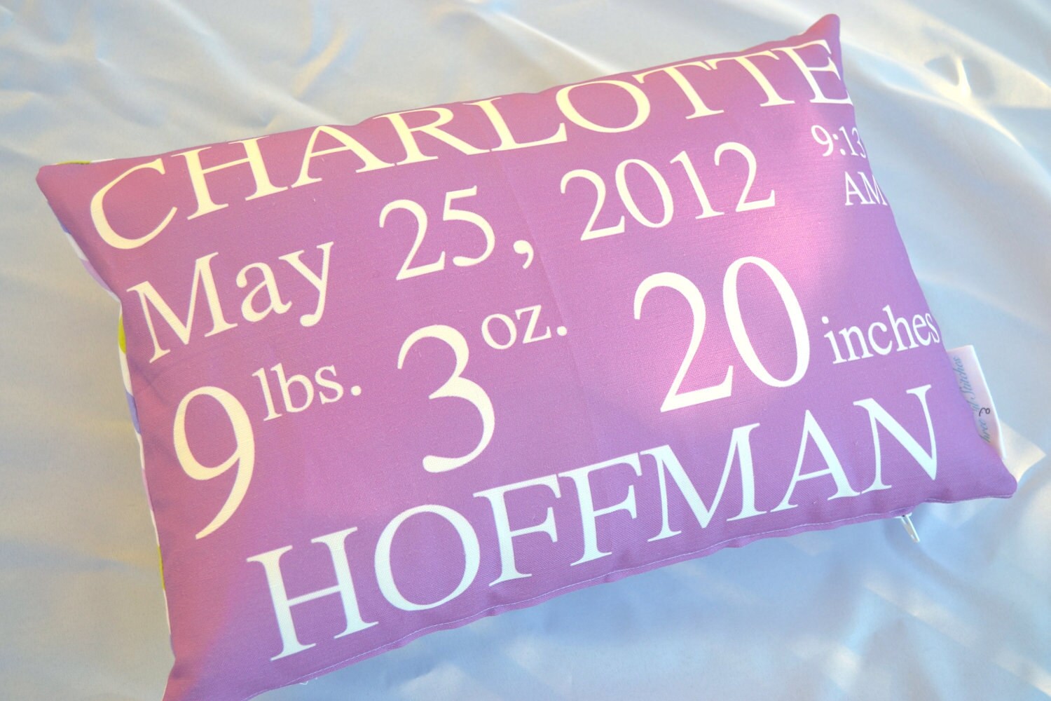 Birth Announcement Pillow baby gift birthday baby shower new baby baby girl baby boy baby pillow custom chevron pillow