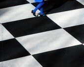 Blue Legs, Checked Floor, Minimalist - Fine Art 8'' x 8'' Photographic Print