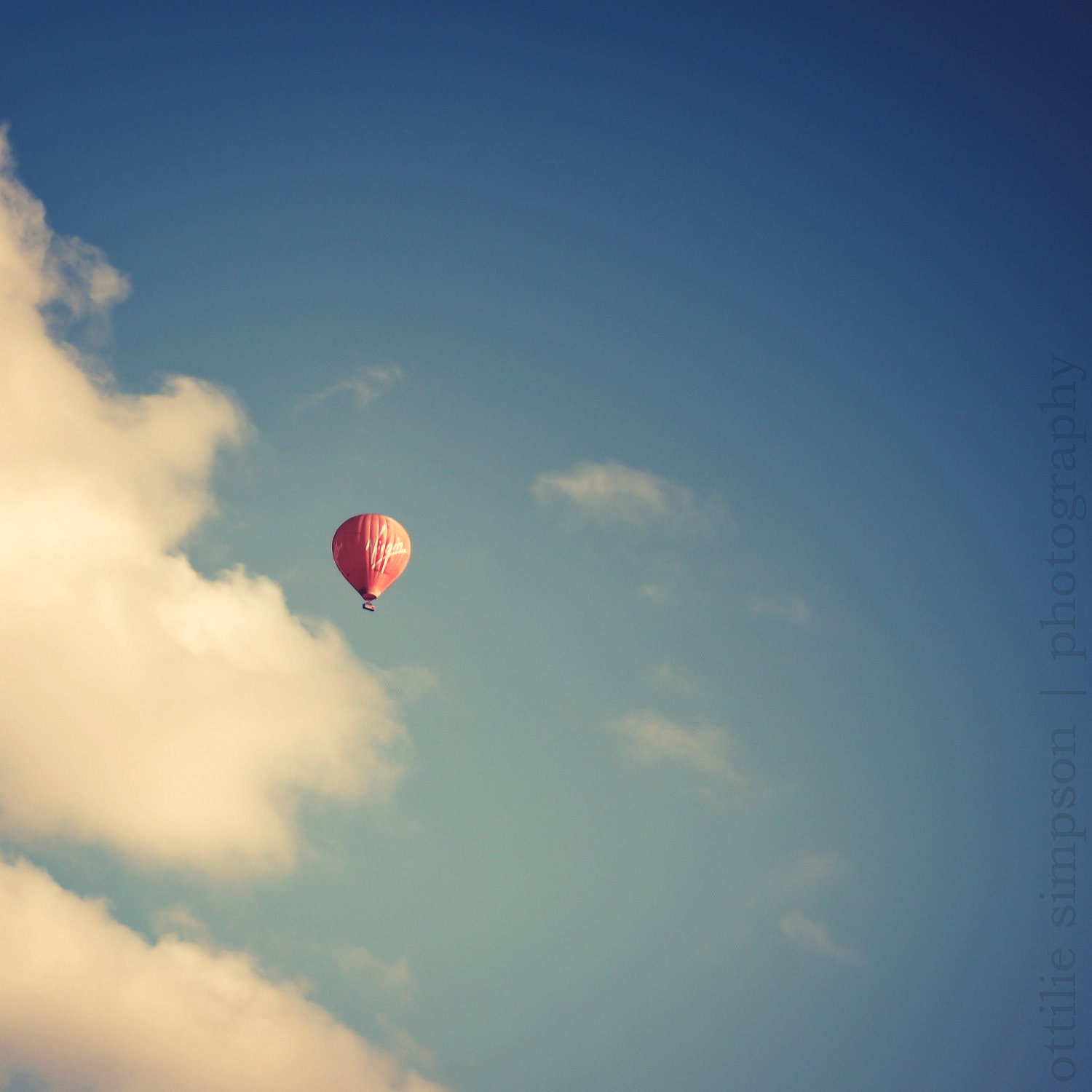 Red Hot-Air Balloon, Big Sky - Fine Art 8'' x 8'' Photographic Print