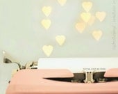 Photography, Fine Art 8'' x 8'' - Vintage Typewriter, Love Heart Bokeh, You're Just My Type