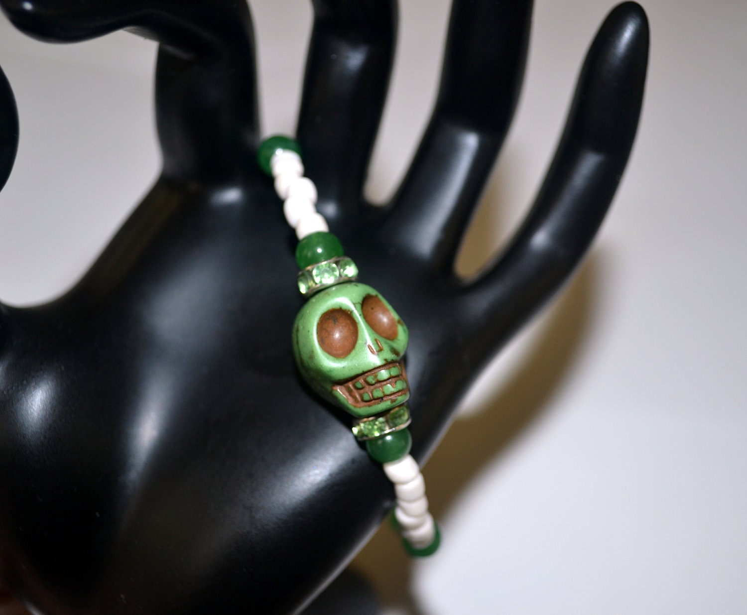 Halloween Sugar Skull Bracelet, Day of the dead, Rockabilly